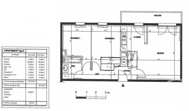 Appartement à vendre - 3 pièces - 60.7 m2 - ETRELLES - 35 - BRETAGNE - Century 21 A.I.T